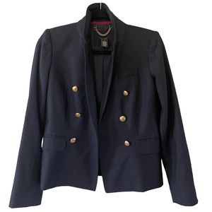 J. Crew navy wool blazer gold buttons 0